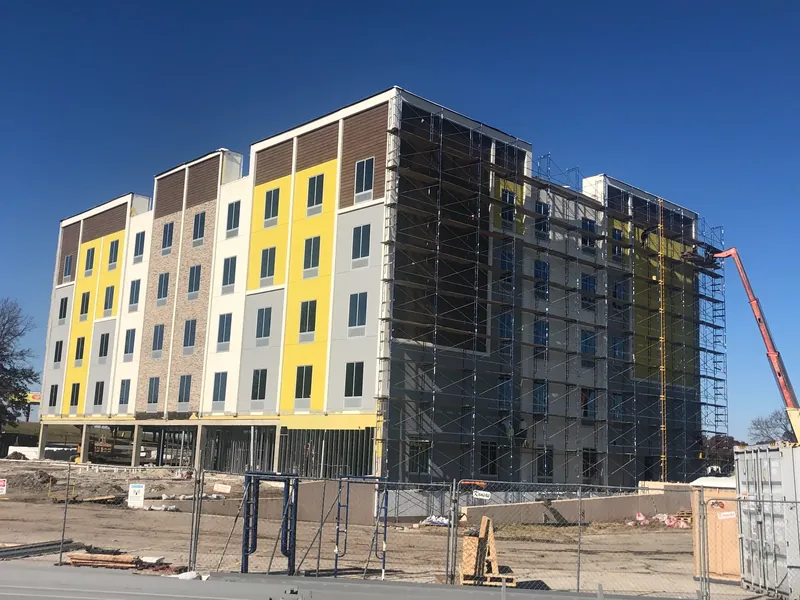 Hilton Garden Inn exterior work detail