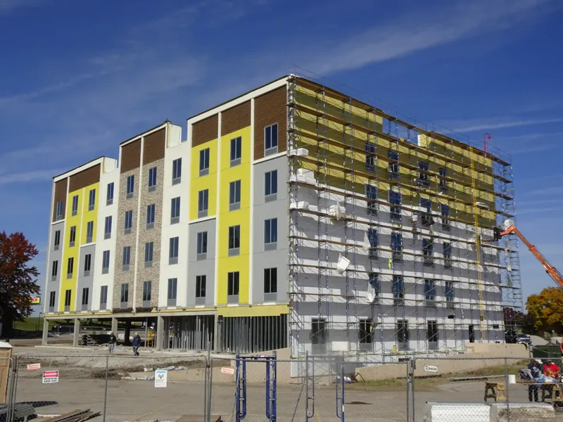 Hilton Garden Inn exterior work detail