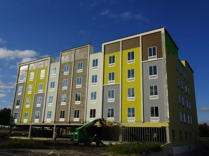 Hilton Garden Inn exterior work detail
