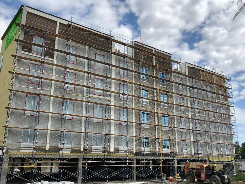 Hilton Garden Inn exterior work detail