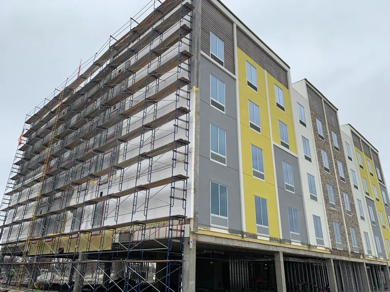 Hilton Garden Inn exterior work detail