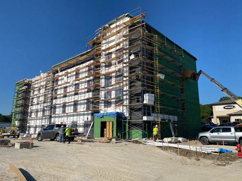 Comfort Suites exterior work detail