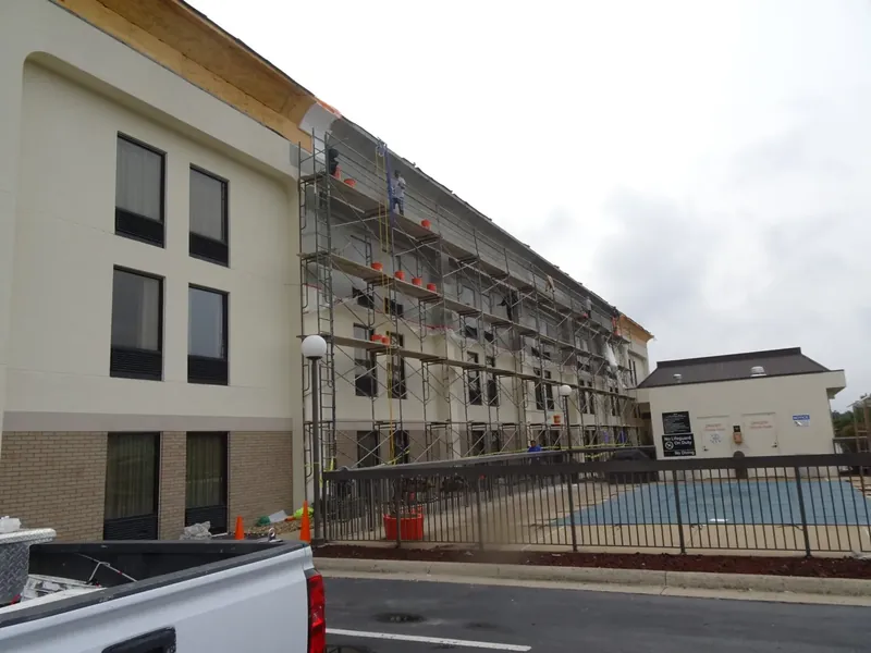 Hampton Inn exterior work detail