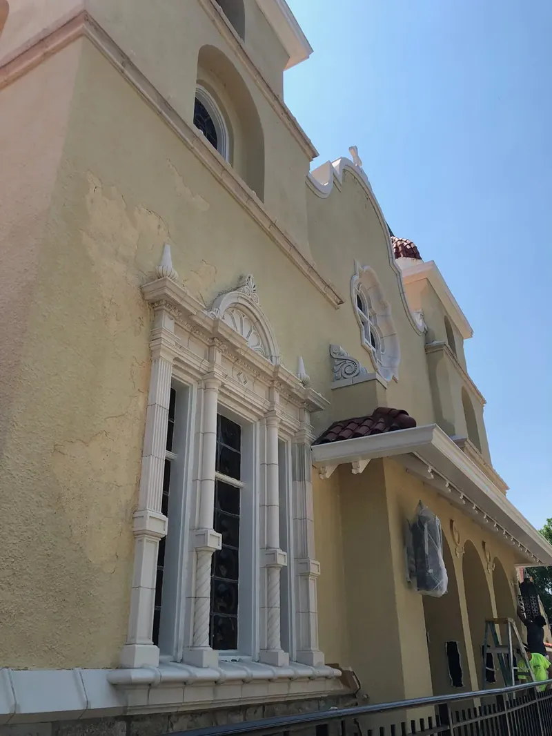 Visitation Church exterior work detail